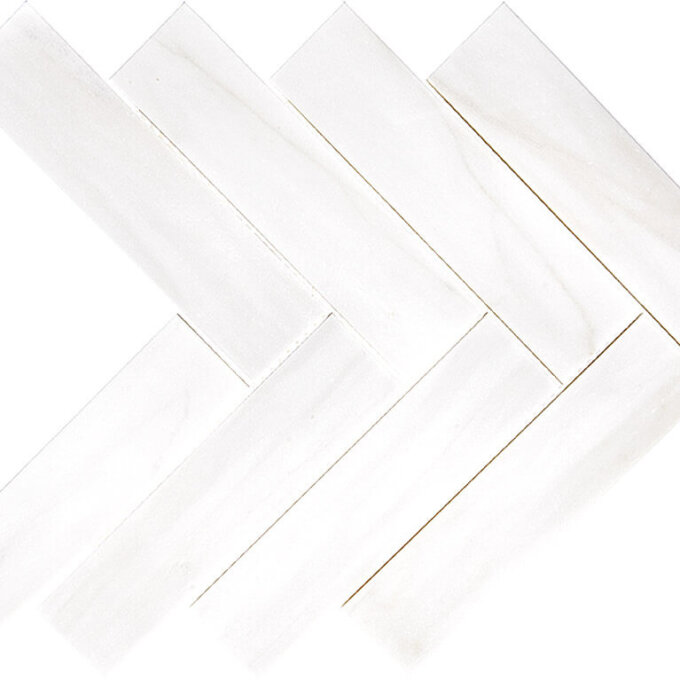 Dolomite Marble 2"x8" Herringbone Polished Mosaic