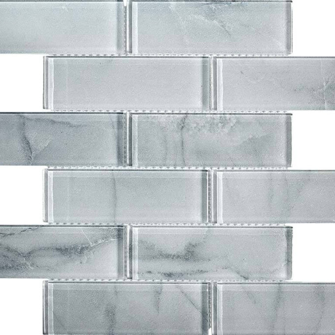 Uno Mont Blanc Glass 2"x6" Glossy Mosaic