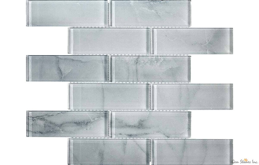 Uno 2x6 Mont Blanc Glass Mosaic 2