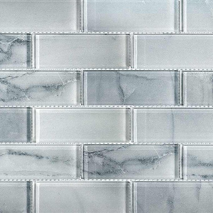 Uno Mont Blanc Glass 2"x6" Glossy Mosaic