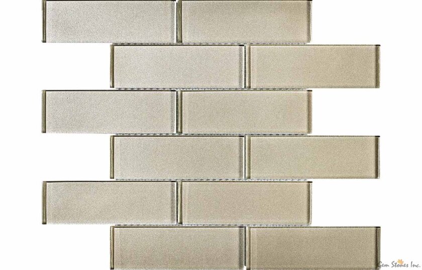 Uno 2x6 Taupe Glass Mosaic