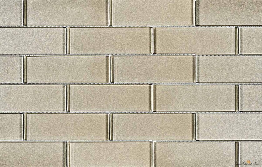 Uno 2x6 Taupe Glass Mosaic Variation