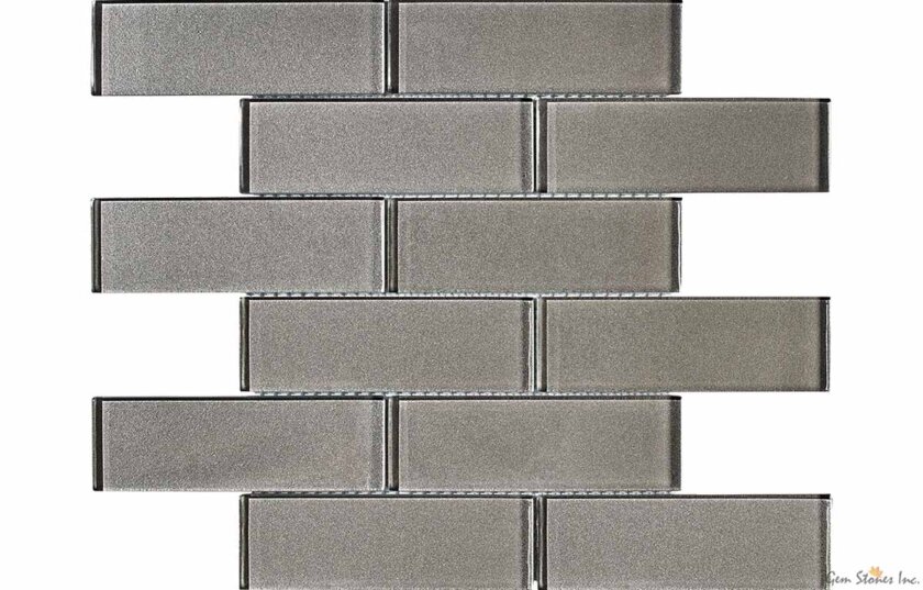 Uno 2x6 Turbine Grey Glass Mosaic