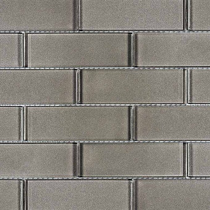 Uno Turbine Grey Glass 2"x6" Glossy Mosaic