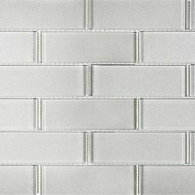 Uno White Glass 2"x6" Glossy Mosaic