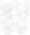 Venetian White 3 Inch Hexagon Marble Mosaic