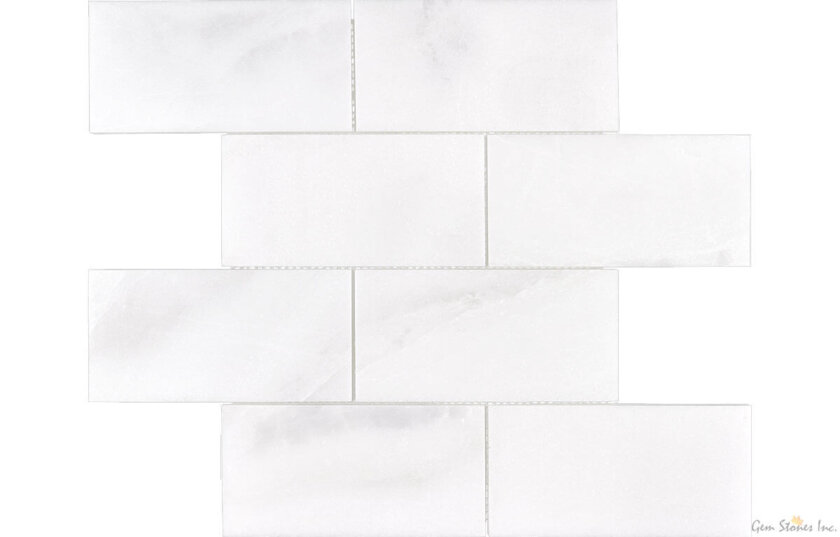 Venetian White 3x6 Subway Marble Mosaic