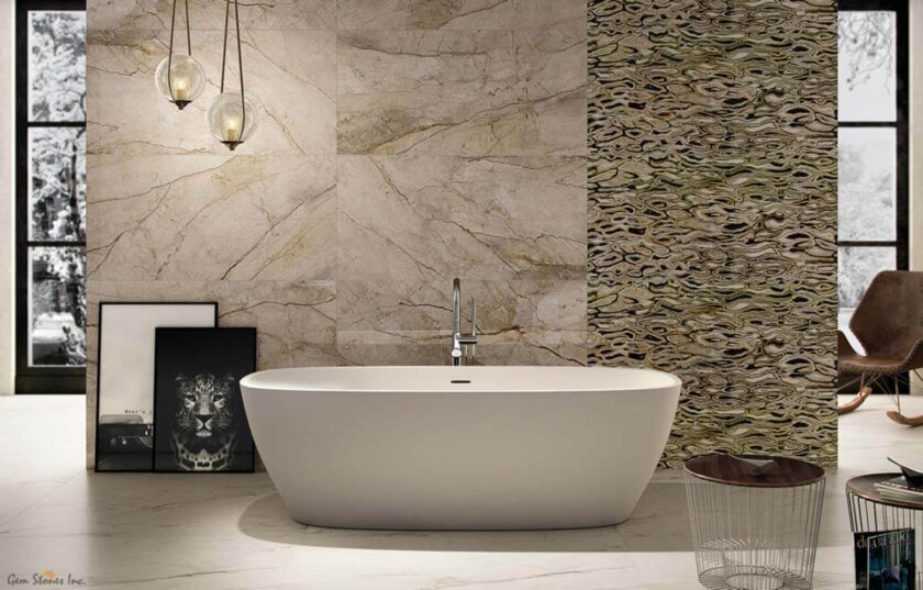 The Room San Pedro 24x48 Polished Porcelain Tile Bathroom