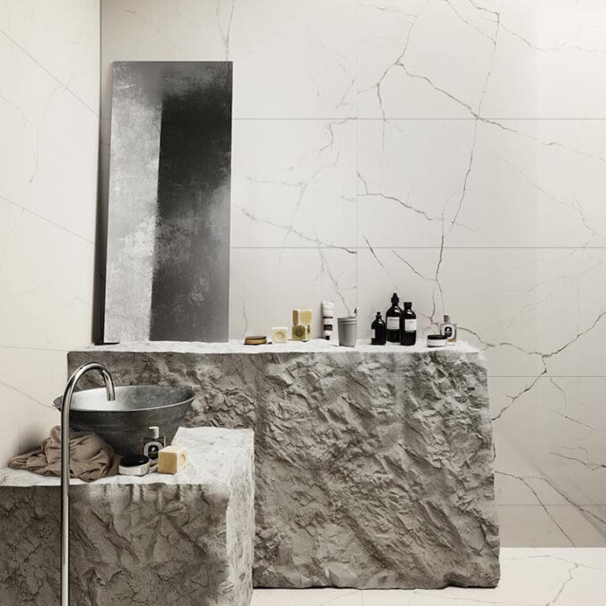 The Room Statuario Veina Picolo 24"x48" Polished Porcelain Tile