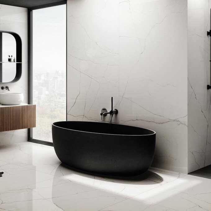 The Room Statuario Veina Picolo 24"x48" Polished Porcelain Tile