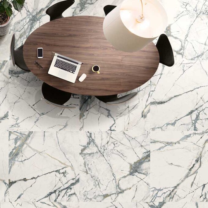 The Room Invisible White 24"x48" Polished Porcelain Tile