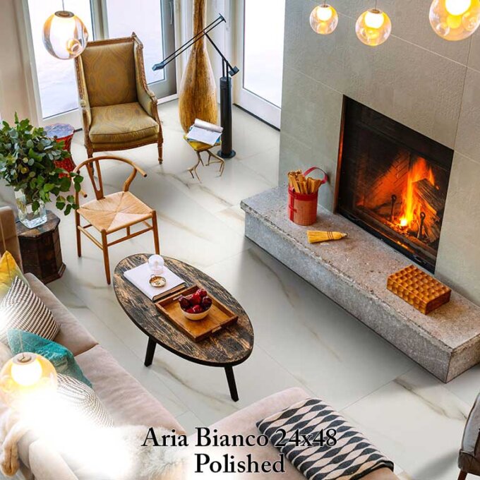 Aria Bianco Polished Porcelain Tile