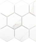 Calacatta 4" Hexagon Glazed Porcelain Mosaic