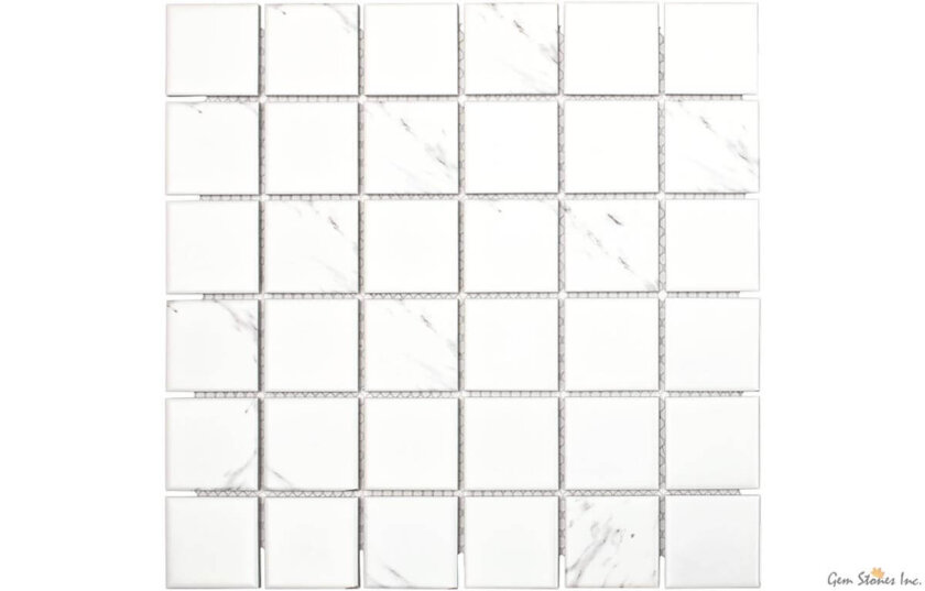 Carrara 2x2 Squares Porcelain Glazed Mosaic