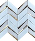 Envision Chevron White Gold Glass Mosaic