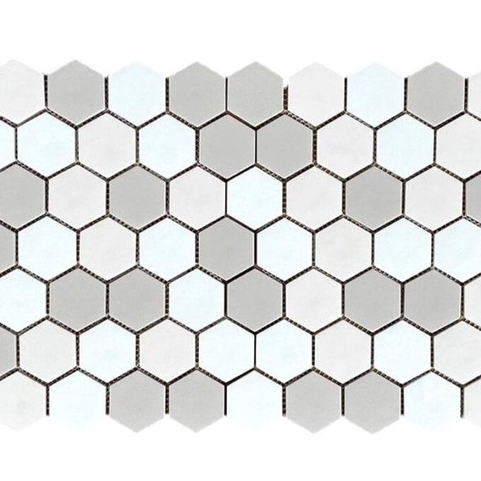 Upcycle Light 2" Hexagon Recycled Glass Matte Mosaic