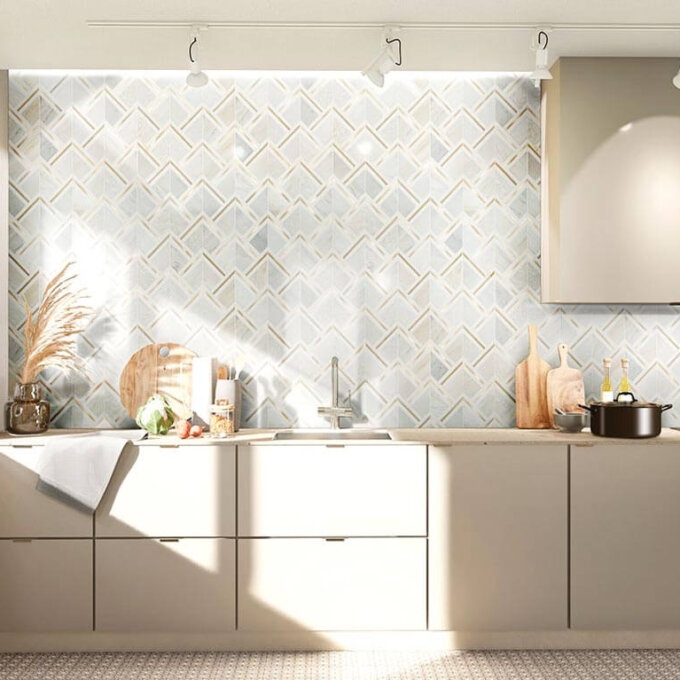 Luxor Kona Gold Pattern Marble Mosaic