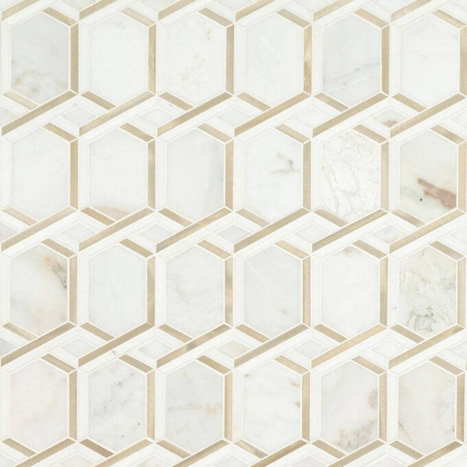 Luxor Royal Link Gold Pattern Marble Mosaic