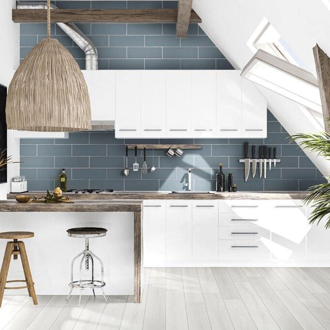 Andover Whitby White 7"x48" Vinyl Tile