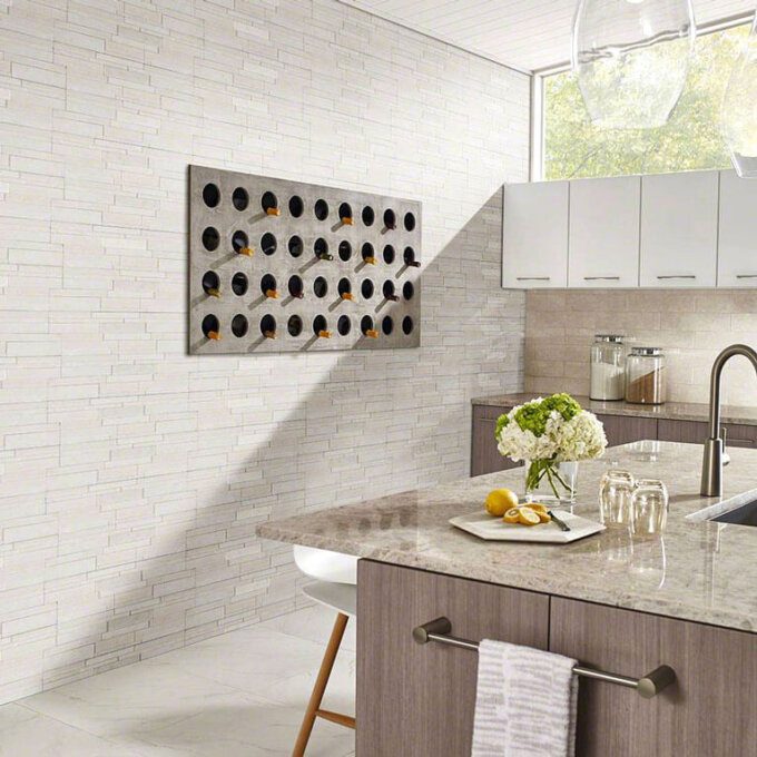 Arctic White 3D Honed Ledger Panel