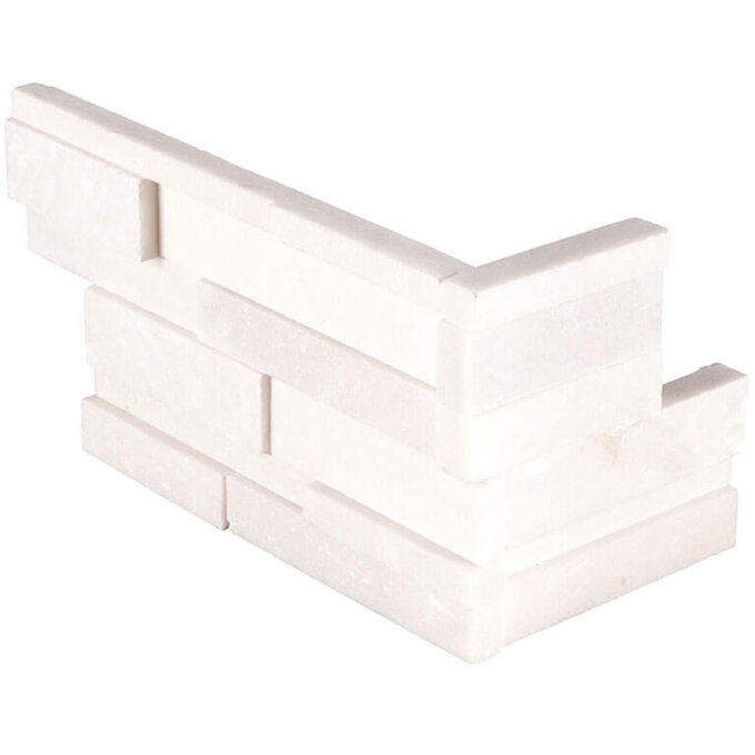 Arctic White 3D Honed Ledger Panel