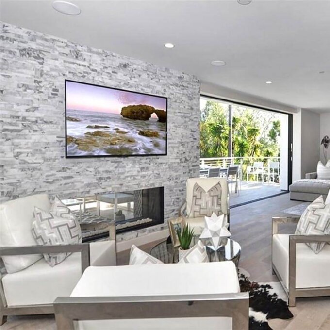 Calacatta Cressa 3D Honed Ledger Panel