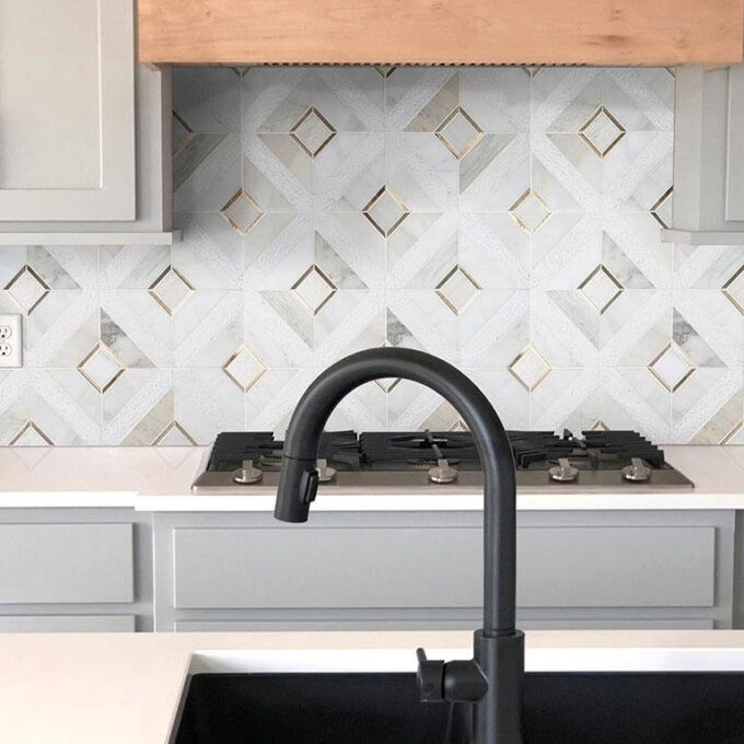 Verona Gold Pattern Marble Mosaic