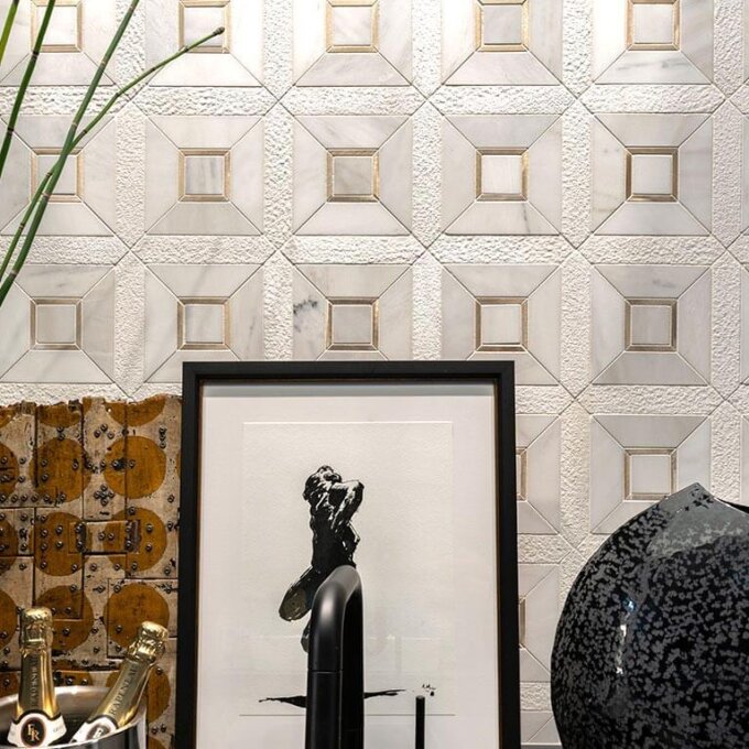 Verona Gold Pattern Marble Mosaic