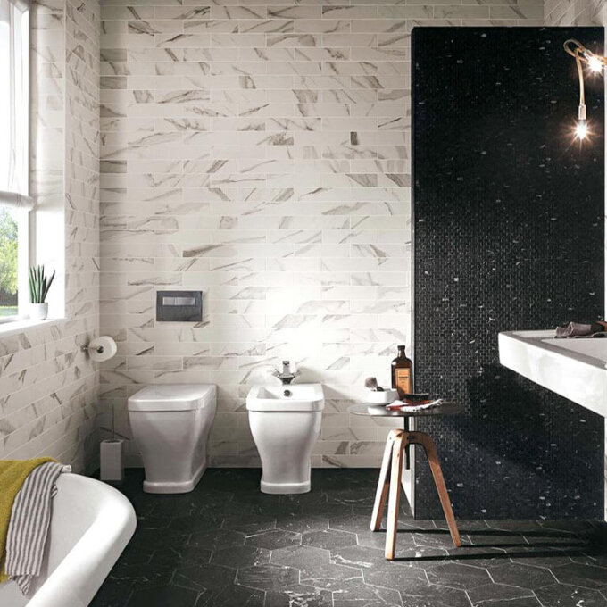 Roma Grafite 10" Matte Hexagon Tile