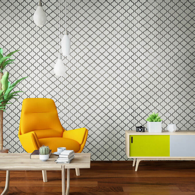 White Glossy Arabesque