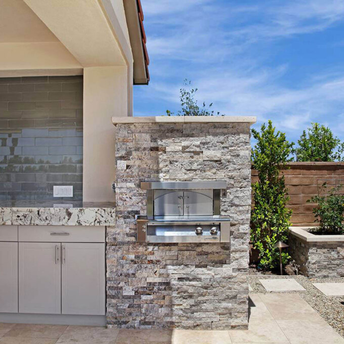 Silver Travertine Ledger Panel