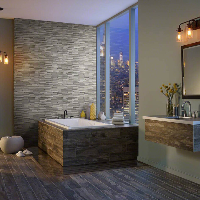 Grey Oak 3D Honed Ledger Panel