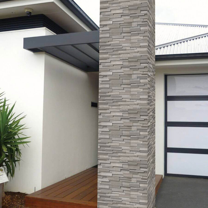 Grey Oak 3D Honed Ledger Panel