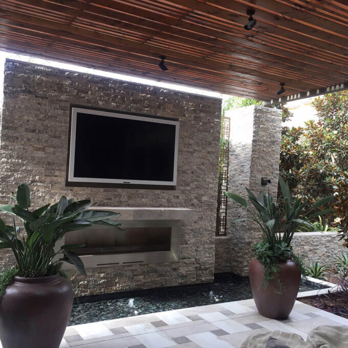 Silver Travertine Ledger Panel