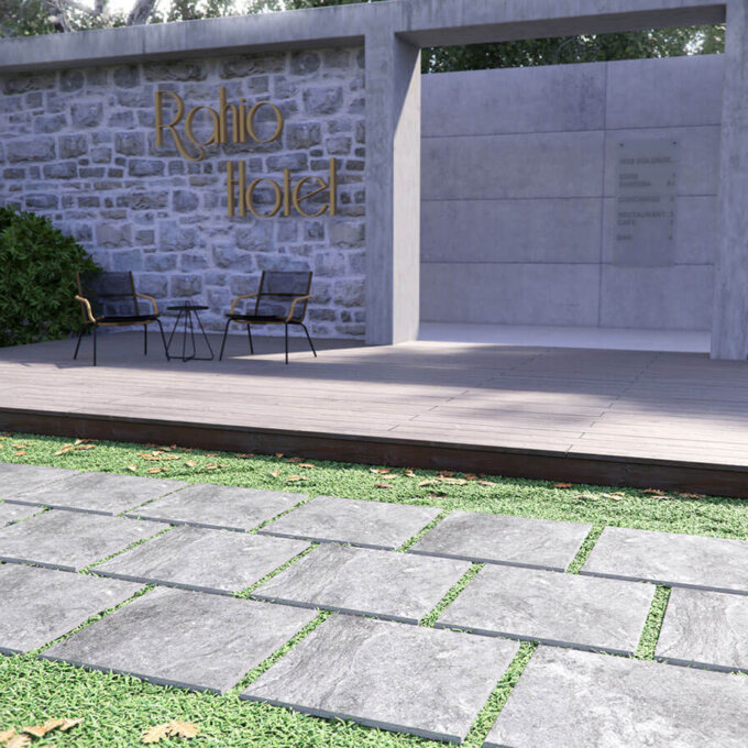 Vulkon Grey 2CM Arterra Porcelain Paver