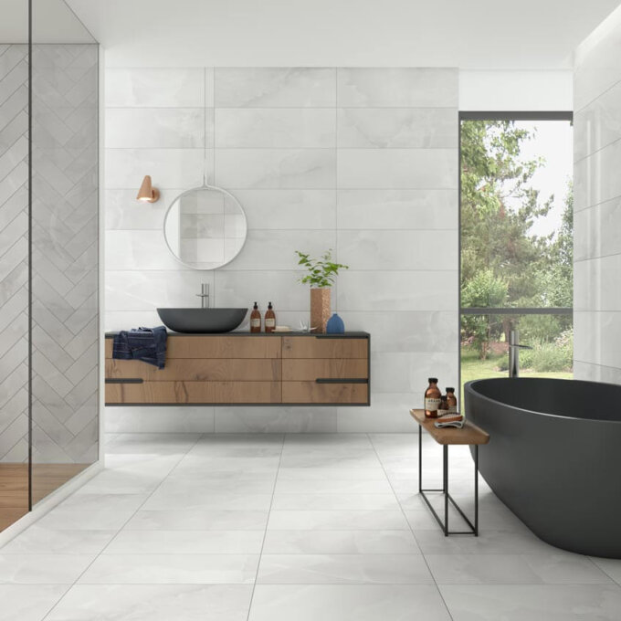 Splendid White Cloud 10"x22" Glossy Wall Tile