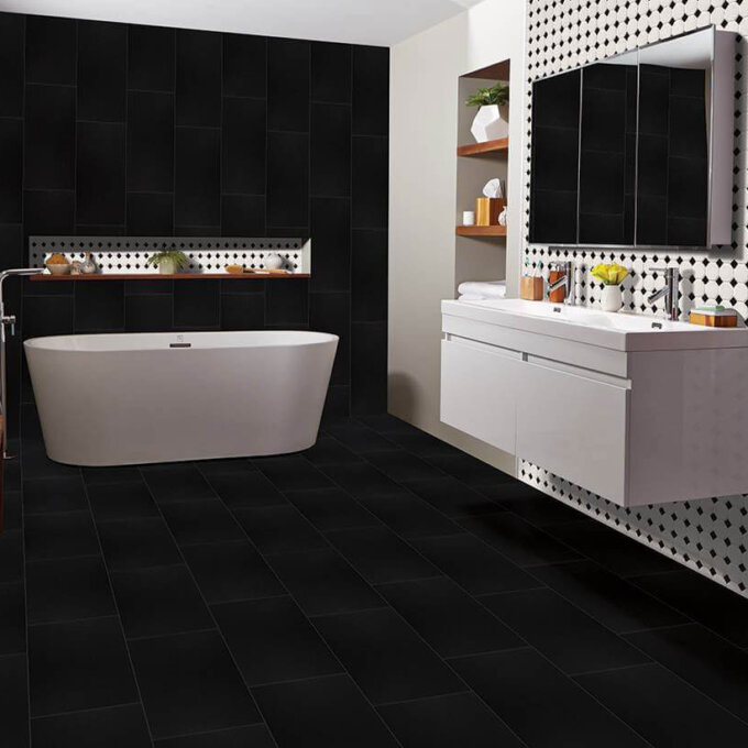 Domino Black Matte Porcelain Tile