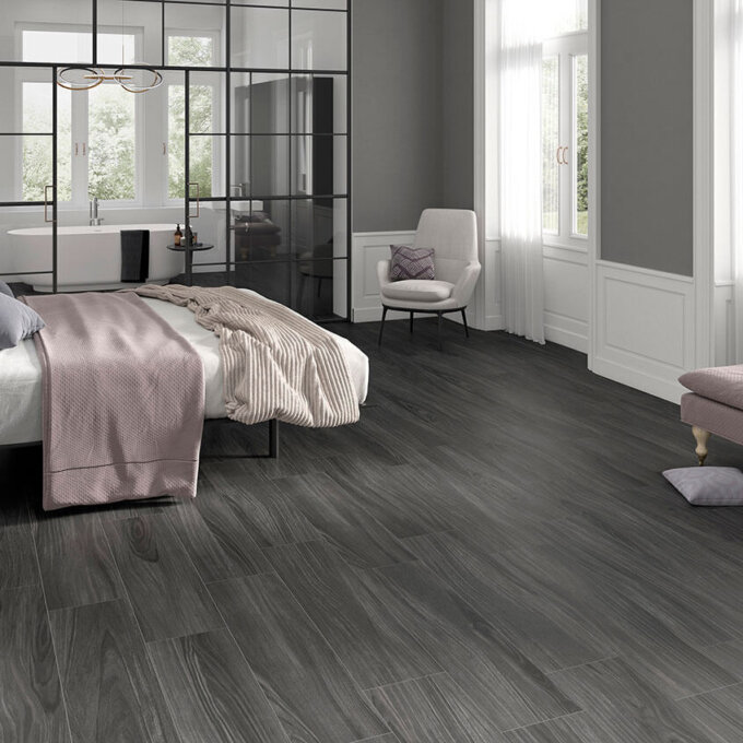 Braxton Midnight 8"x40" Matte Porcelain Tile