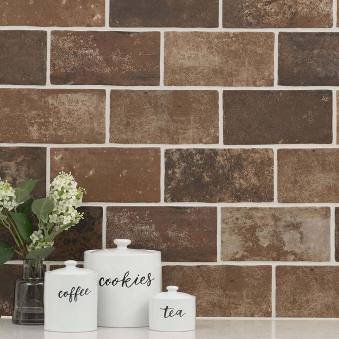 Brickstone Capella Red 5"x10" Porcelain Tile