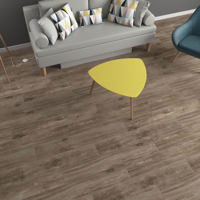 Cottage Brown 8"x48" Matte Porcelain Tile