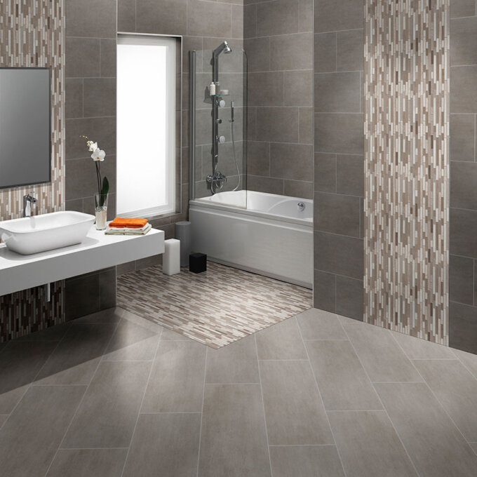 Gridscale Concrete 12"x24" Matte Porcelain Tile