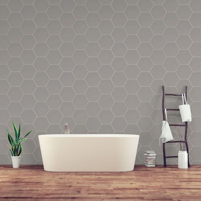Hexley Dove 10" Matte Hexagon Porcelain Tile