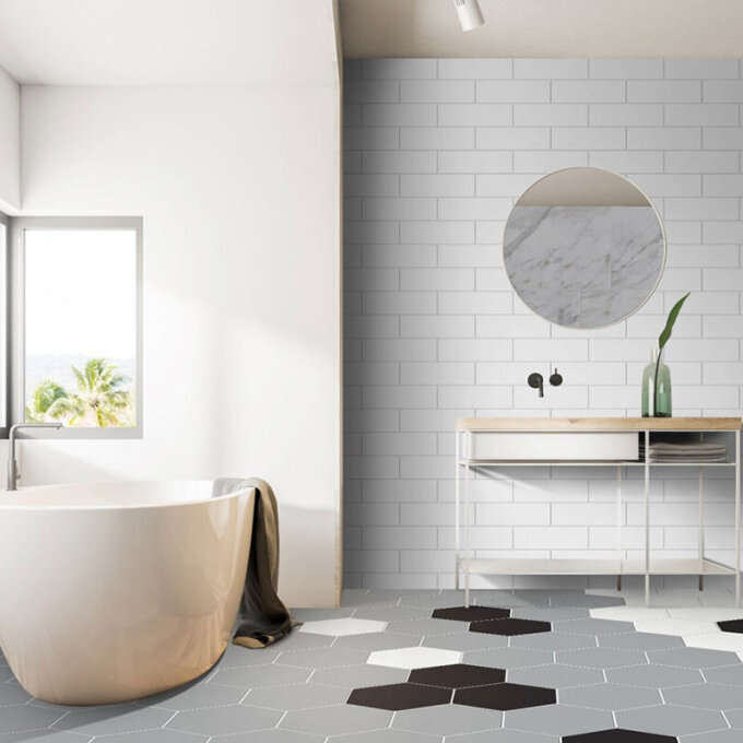 Hexley Ecru 10" Matte Hexagon Porcelain Tile