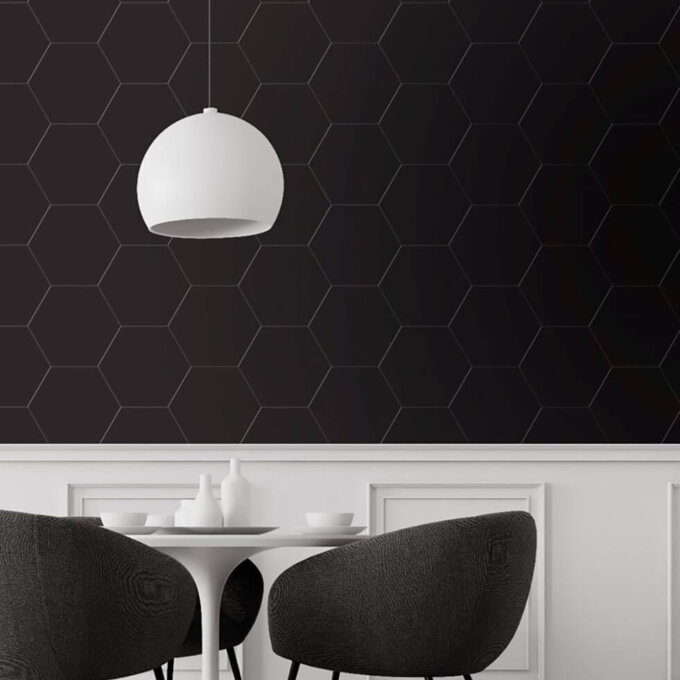 Hexley Graphite 10" Matte Hexagon Porcelain Tile