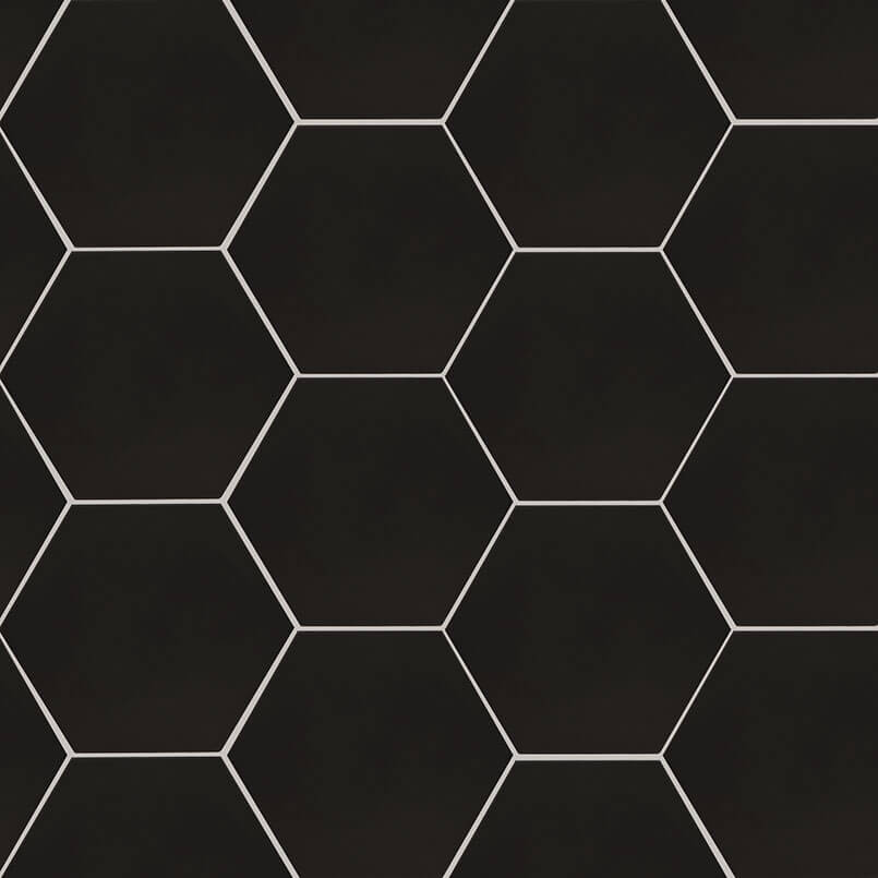 Hexley Graphite 10″ Matte Hexagon Porcelain Tile | Gem Stones Tiles ...