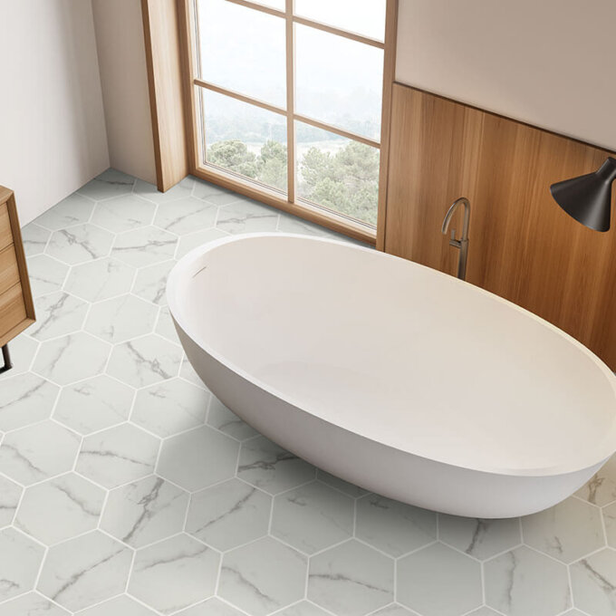 Hexley Marbello 10" Matte Hexagon Porcelain Tile