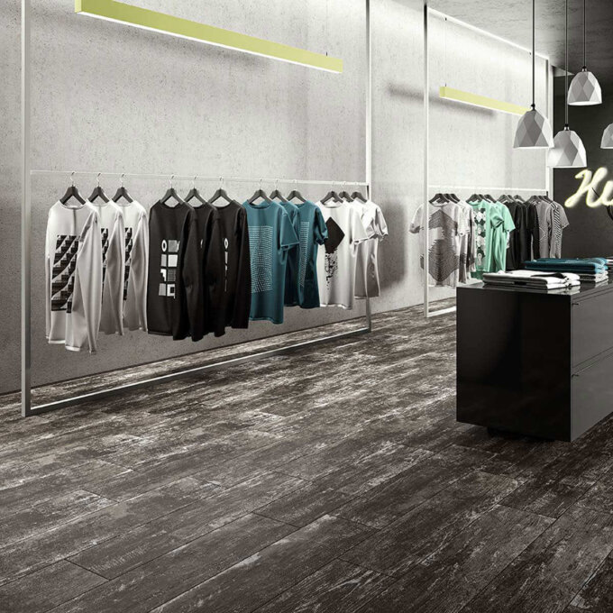 Vintage Silver Porcelain Tile