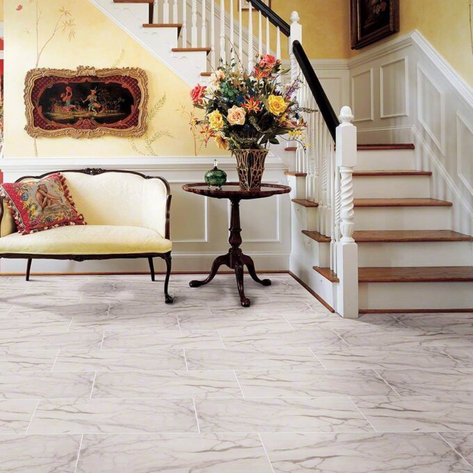 Essentials White Vena 12"x24" Matte Porcelain Tile