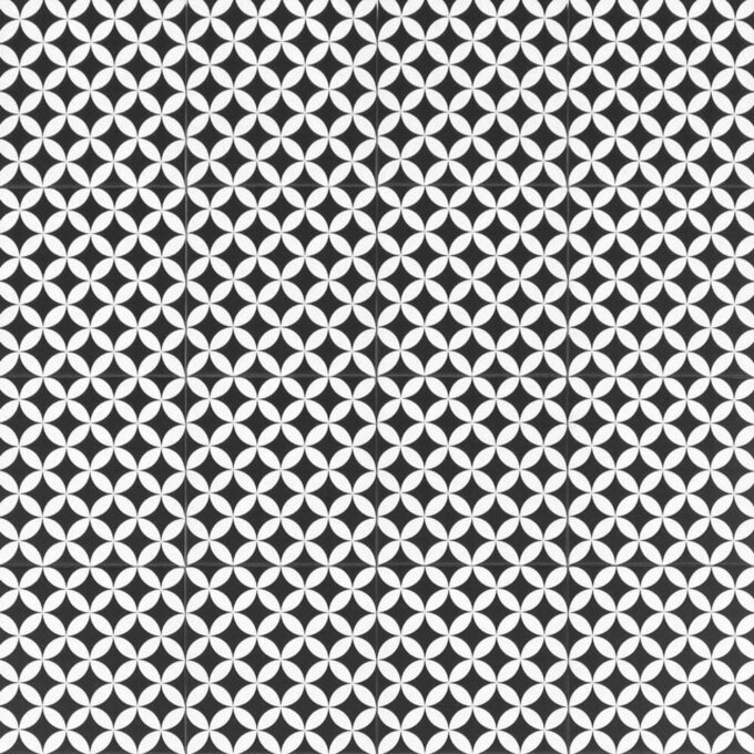 Retromix Circle BWNS 6"x6" Matte Porcelain Tile