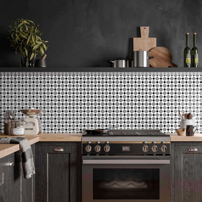 Retromix Star CM 6"x6" Matte Porcelain Tile